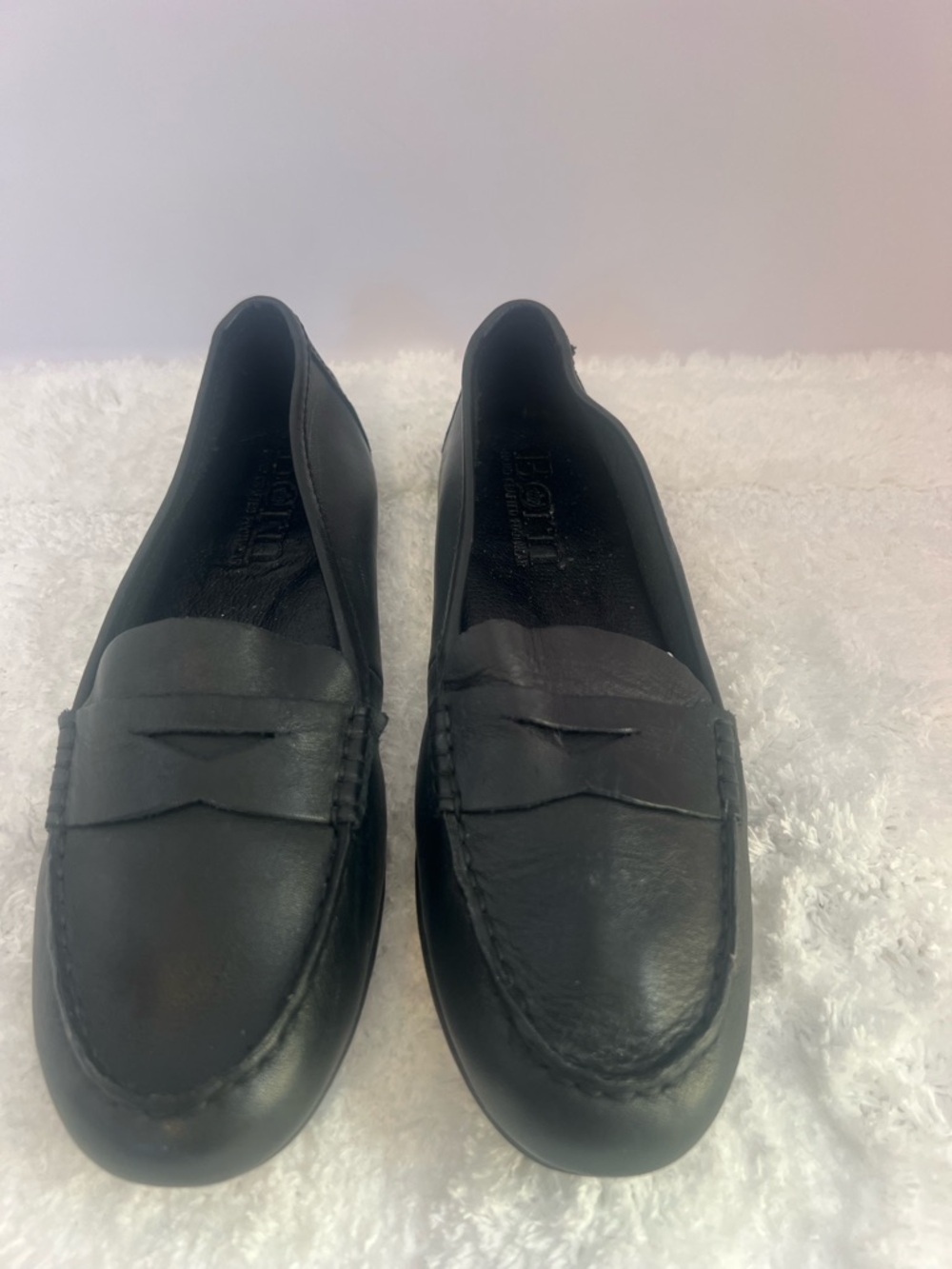 Born Black Leather Slip-On Loafers